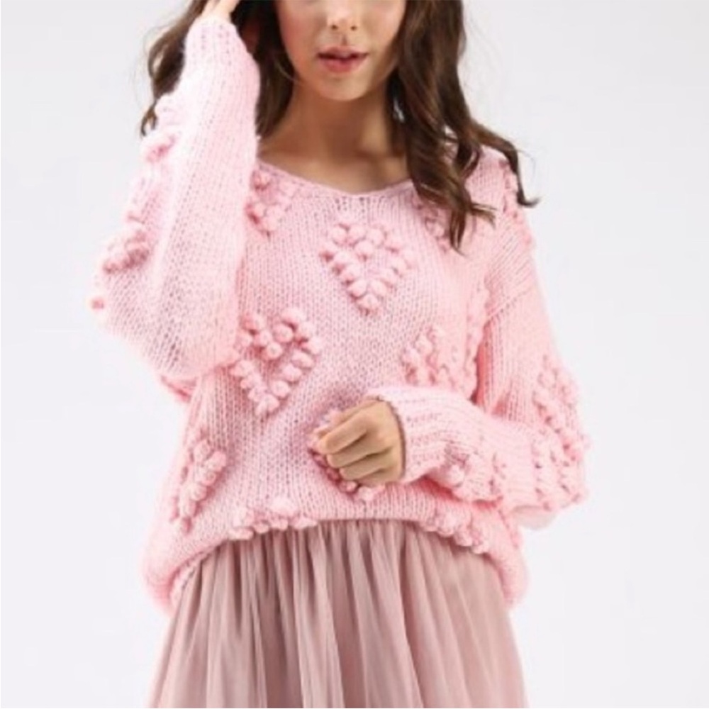 Chicwish Pink Chunky Knit Sweater